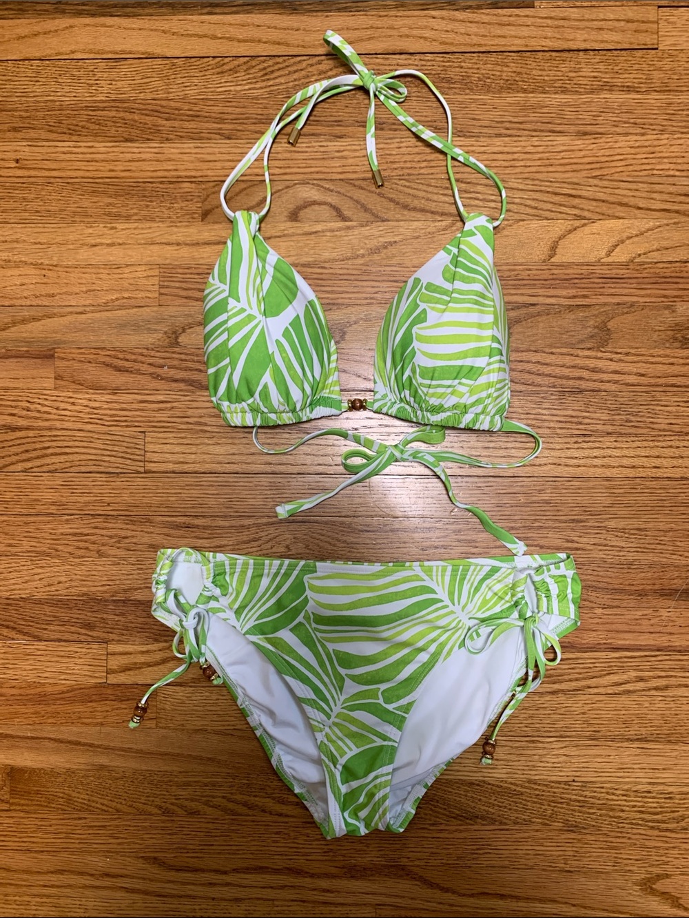 La Blanca swimsuit - green bikini set triangle bikini serene palm bathing suit 6